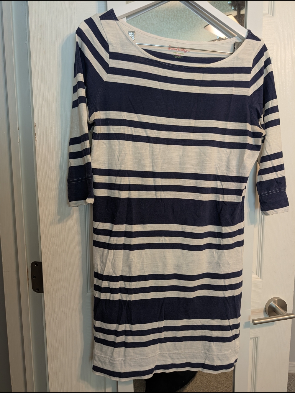 Lilly Pulitzer Navy and White Striped Long Sleeve Dress